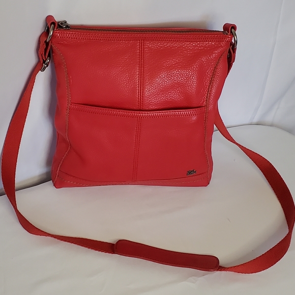 The Sak Handbags - The Sak Iris Leather Crossbody Bag in red.